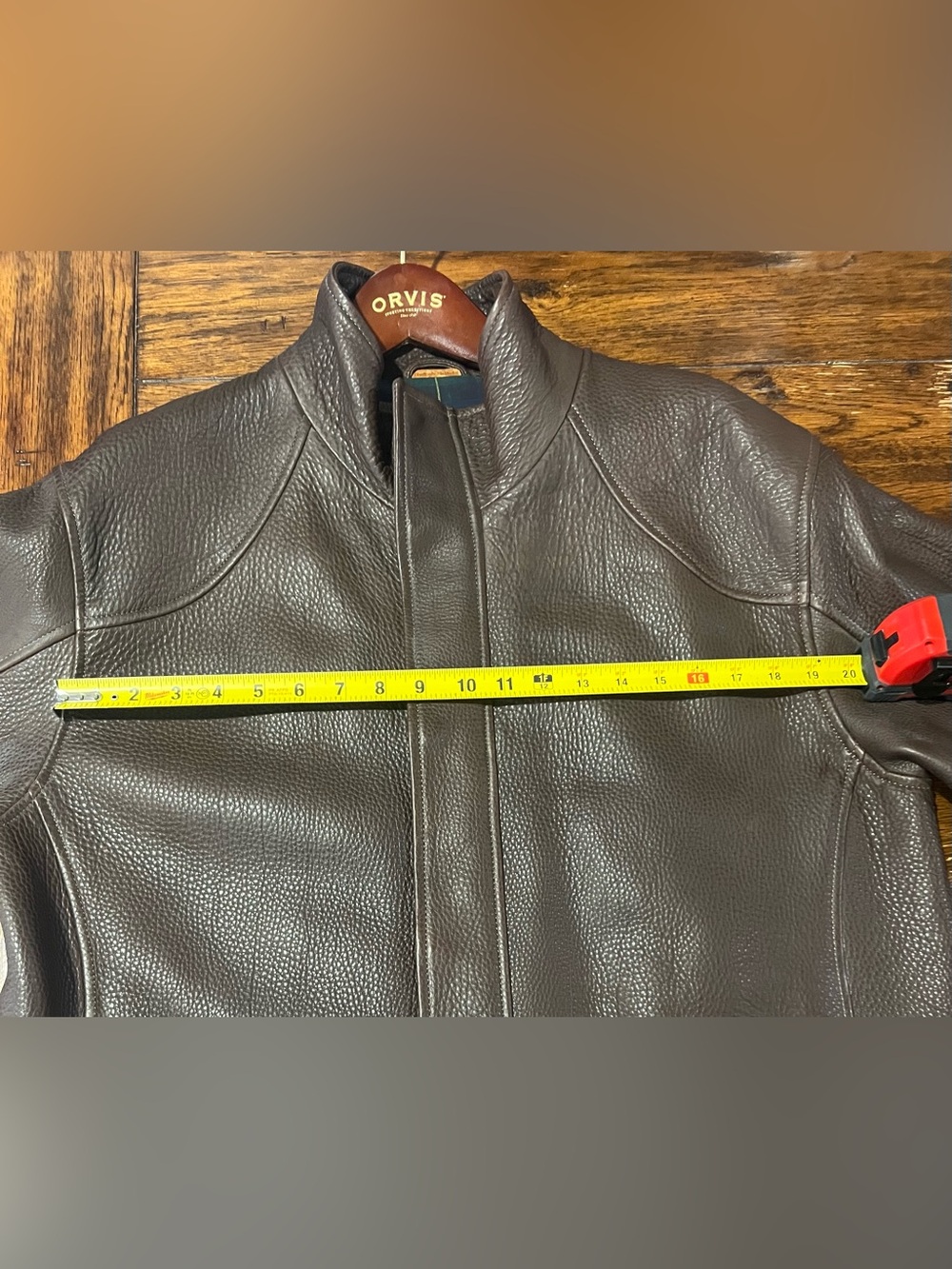 Orvis Dark Brown Bison Leather Jacket - Picture 9 of 14